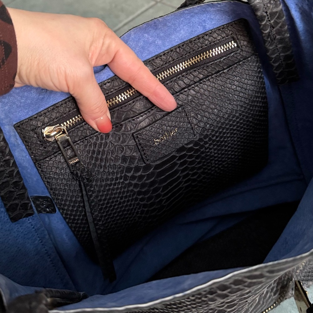 Botkier Black SoHo Python Leather Zipper Tote Bag - image 11